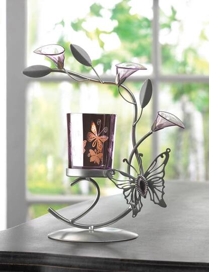 8'' Butterfly Lily Candle Holder